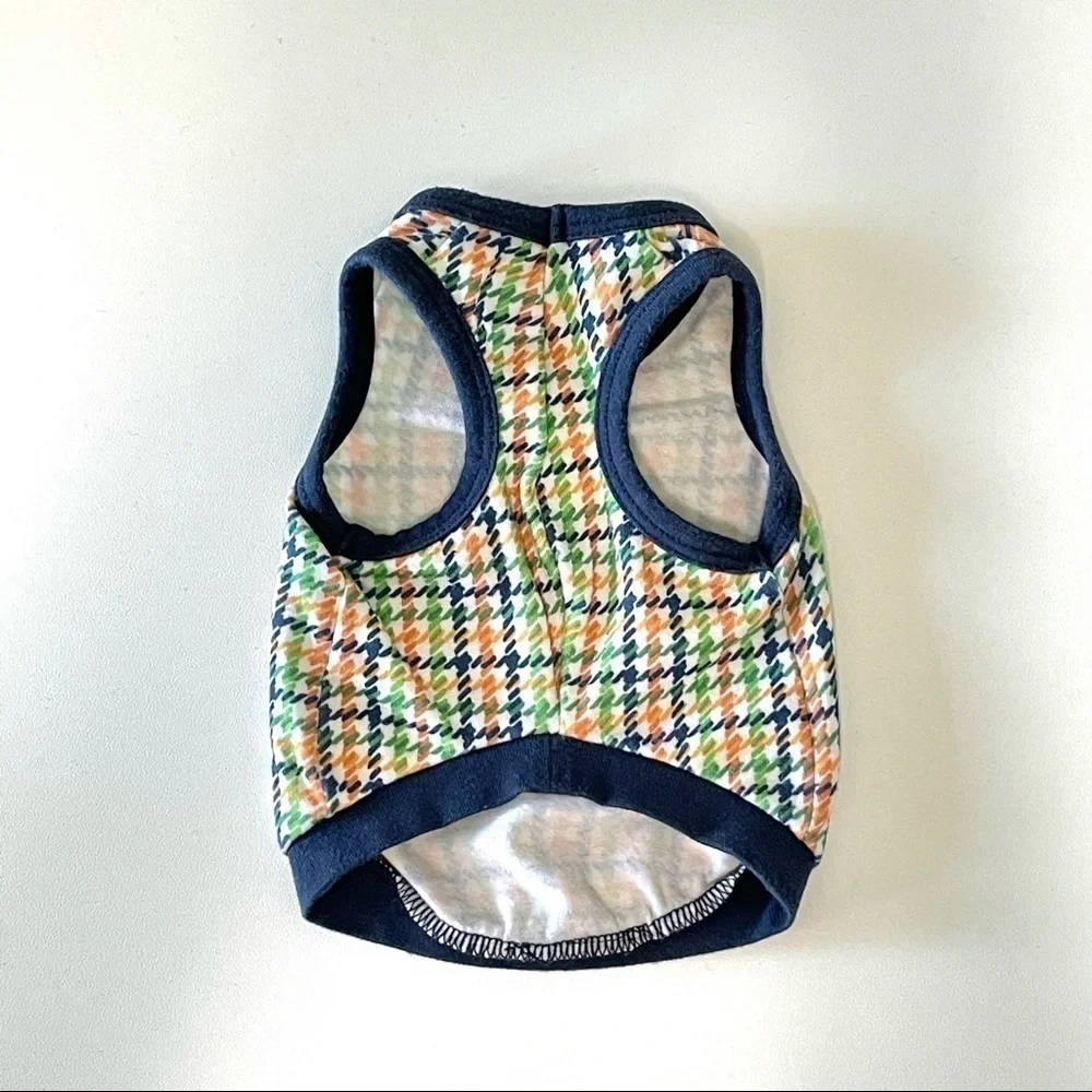 Ruff Ruff Couture Wimbledon Houndstooth Tennis Dog Tank Multicolor XS